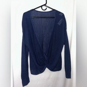Alya Navy V-Neck Sweater